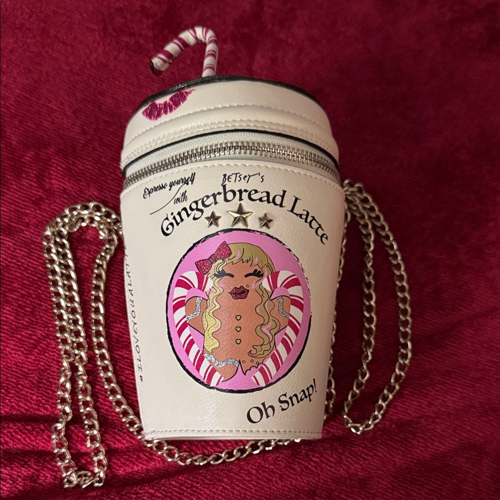Betsey Johnson Gingerbread Latte Crossbody Bag - White and Pink
